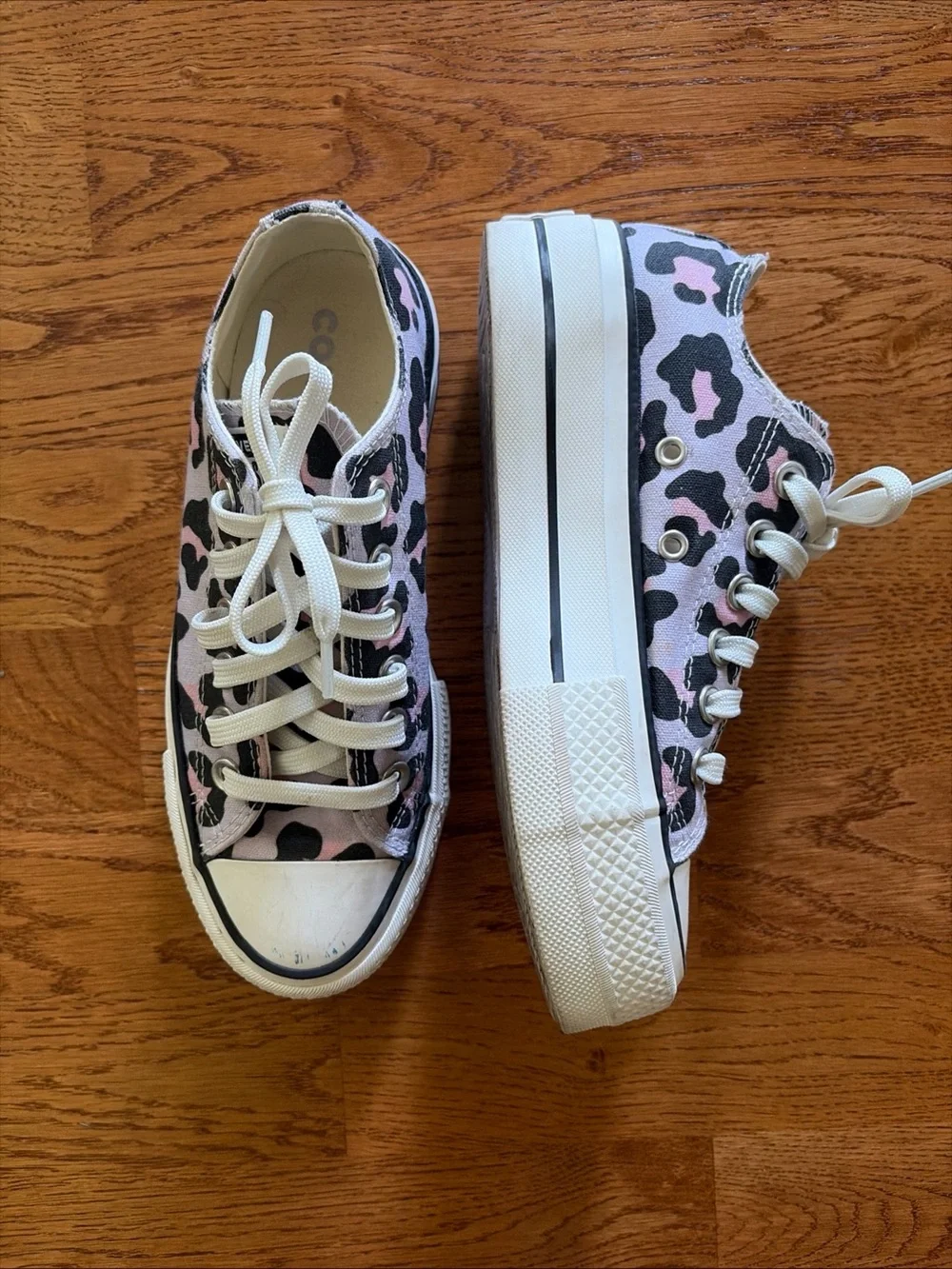 Converse platform low sneaker purple Black pink leopard print All Star Shoe Y3 5
